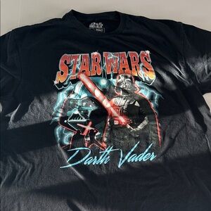 Star Wars Black Tee with Darth Vader and Red Lightsaber
